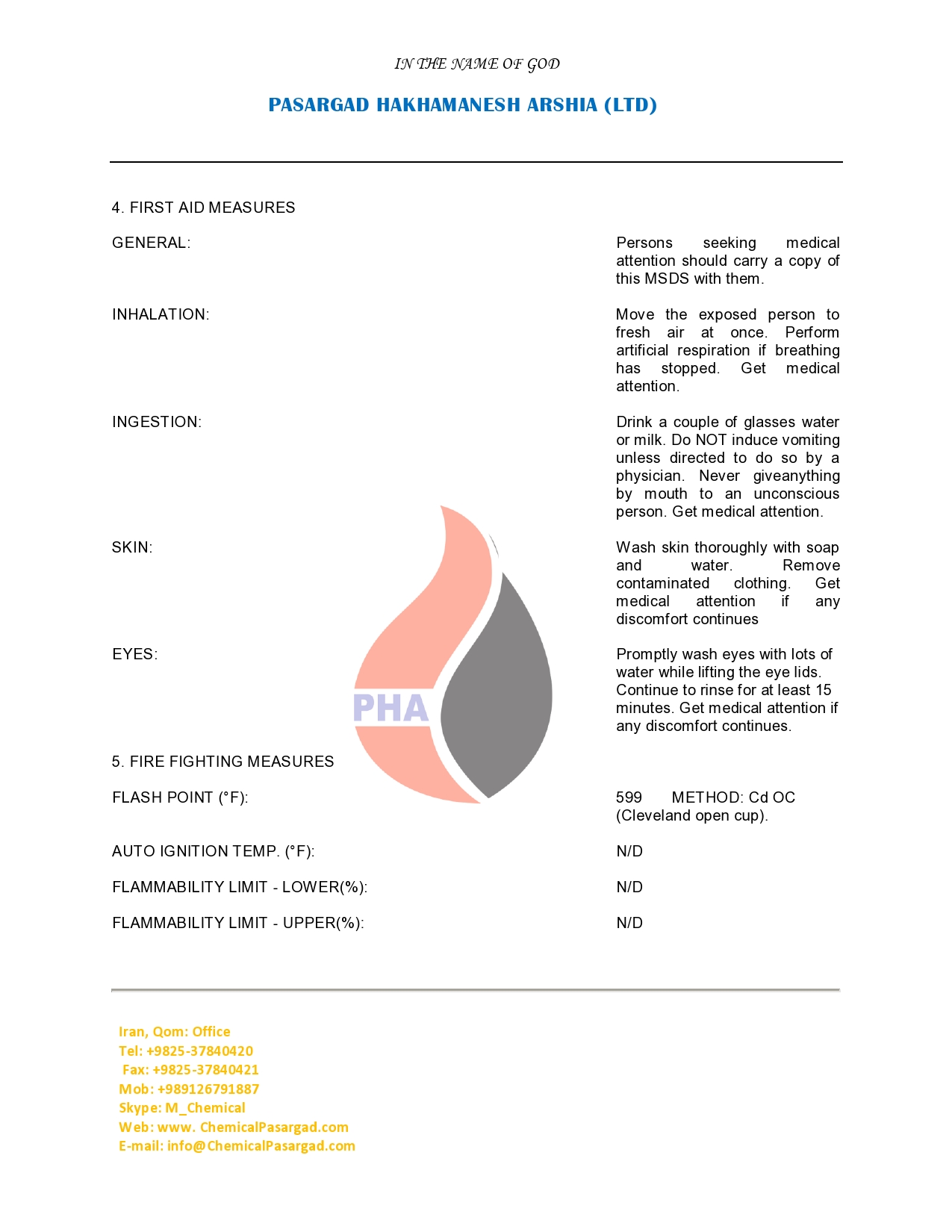MATERIAL SAFETY DATA SHEET ASPHALT BITUMEN