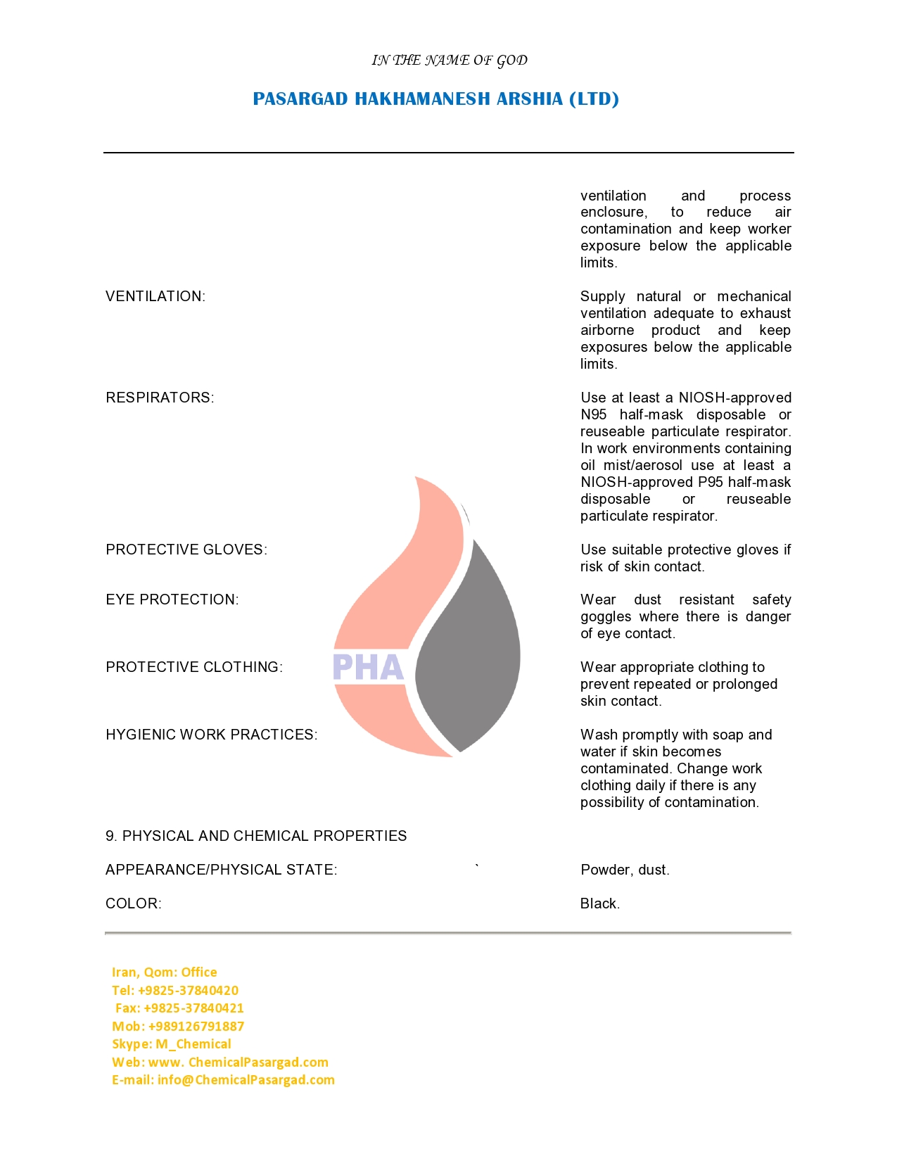 MSDS IRAN GILSONITE