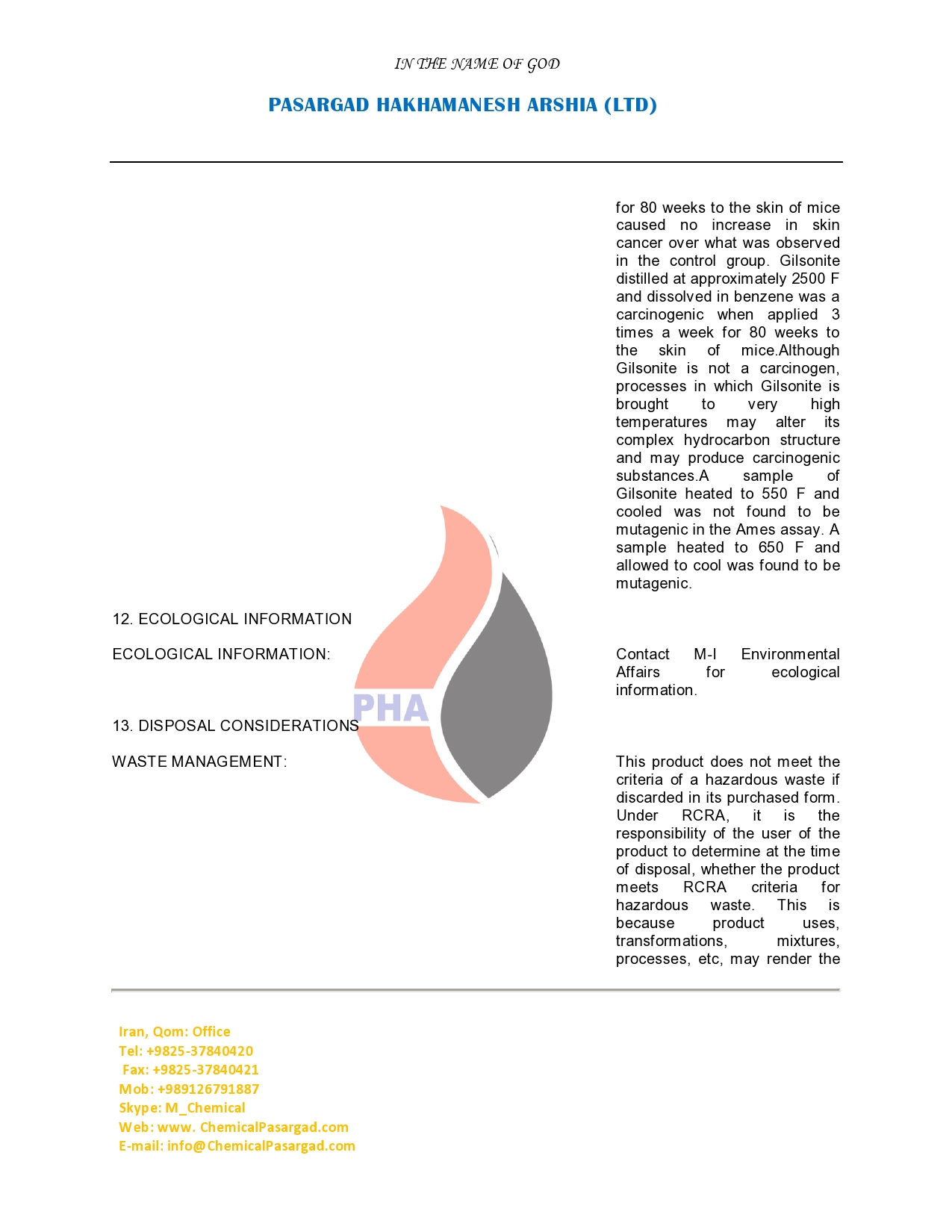MSDS ASPHALT BITUMEN