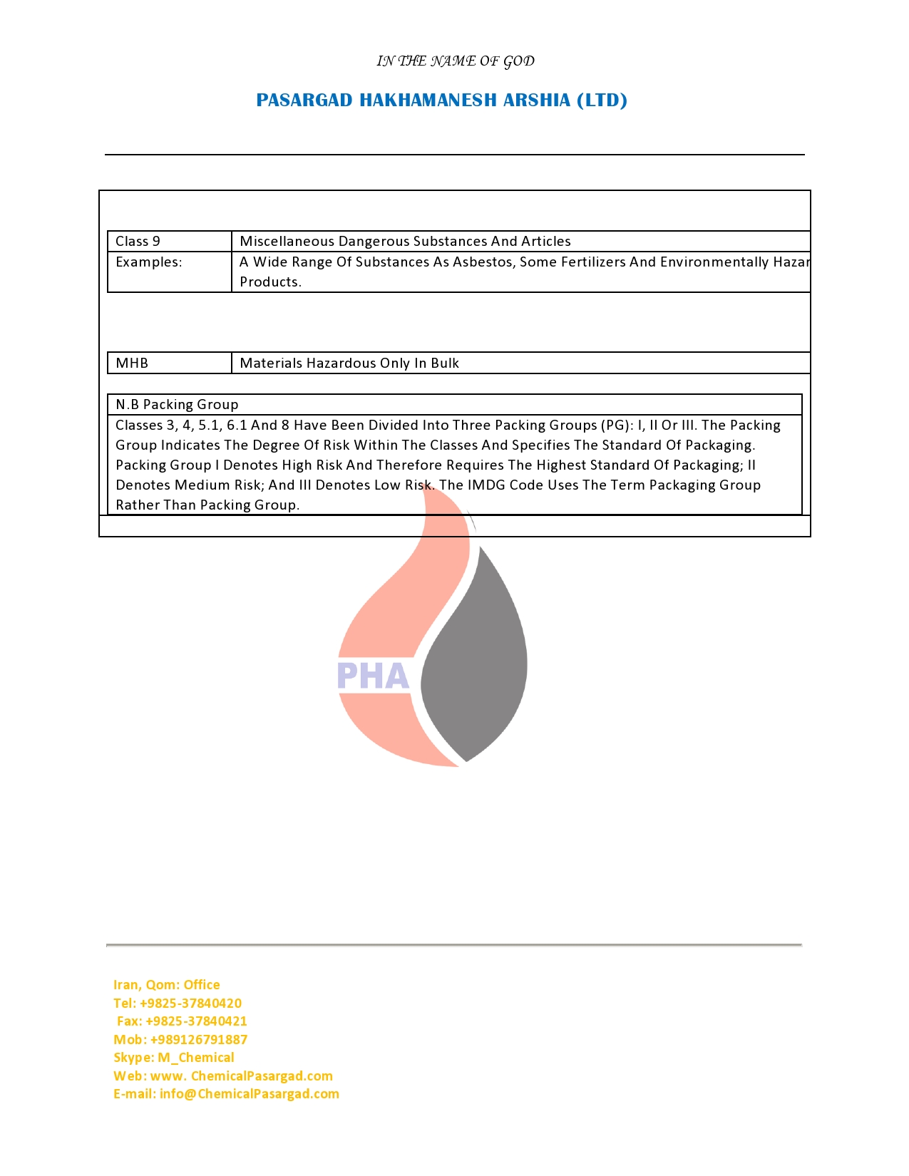 General Information on IMCO 